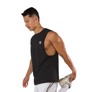 เสื้อกล้ามผู้ชายสีดำ แขนกุด ทรงเข้ารูป น้ำหนักเบา สำหรับออกกำลังกาย ฟิตเนส เล่นกีฬา รับผลิตตามสั่ง ขายส่งจำนวนมาก - Product Image 4