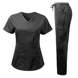 Conjunto de Uniforme Médico Azul Ecológico 100% Poliéster, Cuello en V, Manga Corta, para Enfermeras, Hospitales, Salones de Belleza, Clínicas - Product Image 5