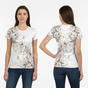 Camiseta de Yoga Floral, 95% Poliéster, 5% Poliéster, Precio Económico al por Mayor, para Entrenamiento, Gimnasio, Fitness, Casual, Verano, Personalizada - Product Image 3
