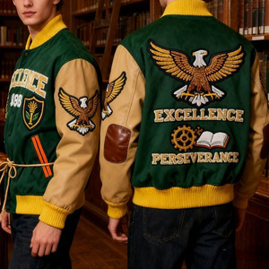 High Quality Unisex Formal Varsity <b>Jacket</b> Canvas Baseball Custom College Team <b>Plus</b> <b>Size</b> Durable Front Logo - Product Image 3