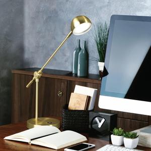 Lámpara de Mesa de Latón Macizo de Lujo con Elegante Pantalla de Tela, Iluminación Moderna para Mesita de Noche y Sala de Estar - Product Image 1