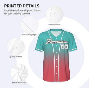 OEM Custom Baseball Jersey Printed Logo Silk Screen Printed <b>Strip</b> Design Breathable Quick Dry Two Color Tone Unisex 100% Organic - Product Image 6