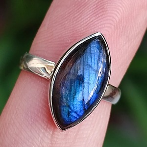 <b>Labradorite</b> <b>Ring</b> 925 Sterling Silver Handmade Boho Statement Promise Jewelry for Women Natural Marquise Shape Gemstone Jewelry - Product Image 5