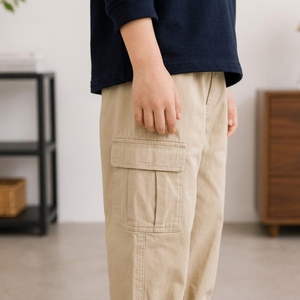 Pantalons longs pour garçons à la mode, tissu tissé en coton et élasthanne, respirant, durable, vêtements pour enfants - Product Image 5