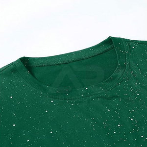 T-shirt surdimensionné à strass, dernier design, haute qualité, tendance, 100% coton, écologique, respirant, personnalisable sur le devant - Product Image 5