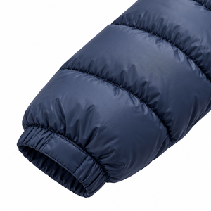 Blouson d'hiver matelassé à capuche pour homme en toile résistante à l'eau, col montant, fermeture éclair, logo personnalisé positionné à l'avant, idéal pour l'extérieur - Product Image 5