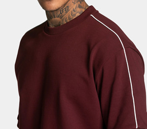 Ensemble deux pièces décontracté pour homme, doublure contrastée, qualité supérieure, tissu polyester-coton respirant et séchage rapide, personnalisable pour l'été (OEM) - Product Image 3