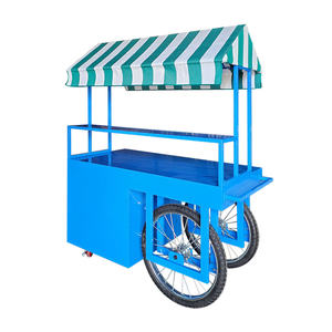 Carrello per vetrina a doppia mensola in acciaio con Display conveniente per Food truck - Product Image 1