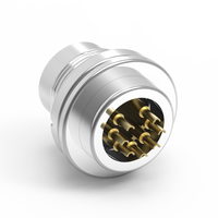 Connecteur Nian-Yeong M16 rond de type à souder, mâle 8 broches, étanche, haute tension, en cuivre automobile de bonne qualité, avec verrouillage frontal