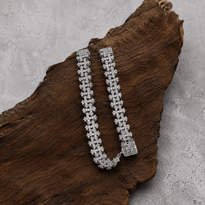 Wholesale Pragalbh Jewels 925 Sterling Silver <b>Iced</b> <b>Out</b> Moissanite Cluster Tennis Bracelet Unisex Luxury Hip Hop Jewelry 32g - Product Image 4