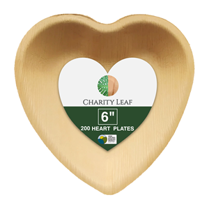 Piatto a Forma di Cuore in Foglia di Palma Naturale Usa e Getta da 6 Pollici - Product Image 2