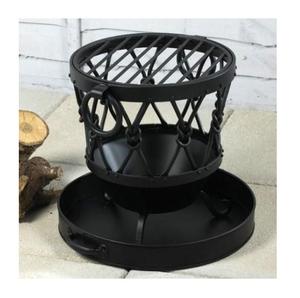 เตาผิงไม้สีดำทรงกลมสำหรับกลางแจ้ง พร้อมอุปกรณ์จุดไฟ สำหรับลานบ้าน สวนหลังบ้าน งานปาร์ตี้กองไฟ - Product Image 1