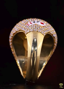 <b>Men</b> Luxury Casino <b>Ring</b> Hip Hop Bling Jewelry Gold Plated With Roulette And moissanite Diamond Design <b>Ring</b> - Product Image 2