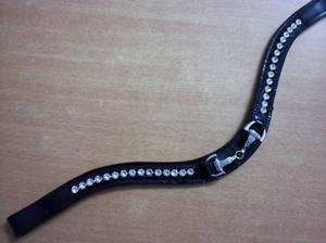 Bandes de front en cuir cristal avec peu de fantaisie fait à la main nouveau design personnalisé bande de front de cheval en cuir noir ou marron havane toutes les tailles - Product Image 6