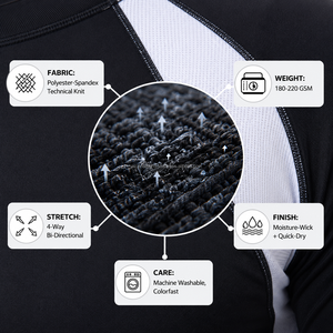 Camiseta de Compresión de Manga Larga para Hombre, Color Negro y Blanco, de Secado Rápido, Transpirable, Ecológica, de Spandex y Poliéster, para Gimnasio - Product Image 5