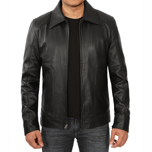 Chaquetas de cuero de alta calidad para hombre, chaqueta genuina personalizada, estilo para todas las estaciones, chaqueta de manga larga a precio económico. - Product Image 1