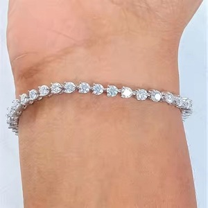 New Moissanite Diamond Bracelet for Women and <b>Men</b>, Mix Cut Diamond Bracelet For Wedding, White Gold moissanite Bracelet - Product Image 3