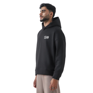 Sweat-shirt à capuche oversize noir personnalisé avec logo pour femme, en molleton épais, coupe décontractée, style streetwear, vente en gros - Product Image 3
