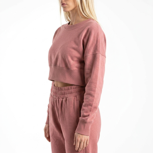 Sweat-shirt personnalisé imprimé pour femme, col rond, coupe droite, épaules tombantes, pour l'hiver et l'automne, avec transfert thermique frontal, faible MOQ - Product Image 3