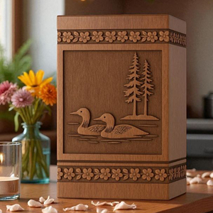 Urne funéraire en bois personnalisée avec message gravé, design par AYAANS - Product Image 4