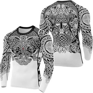 <b>Custom</b> Printed Long Sleeve Rash Guard <b>Compression</b> <b>Shirt</b> for Men with Viking <b>Design</b> Sublimation Print Full Sleeve Quick Dry - Product Image 1