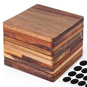 Juego de Posavasos Cuadrados de Madera de Teca Ecológicos Hechos a Mano - Estilo Clásico Chino Tradicional con Tapa y Cuchara - Venta al por Mayor desde India - Product Image 2
