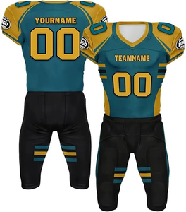 Nouveau maillot de football américain à 12 panneaux, uniforme de football américain 100% polyester, design personnalisé par sublimation, vêtements de football américain - Product Image 1