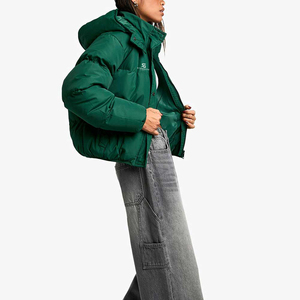 Veste matelassée décontractée pour femme, coupe-vent d'hiver chaud à capuche, couleur unie, légère, nouvelle qualité, avec logo - Product Image 2