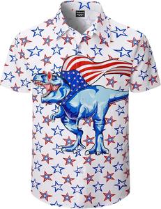 Chemise à col campiste pour homme, manches courtes, imprimé tropical hawaïen, décontractée, boutonnée, colorée, pour l'été - Product Image 1