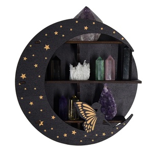 Étagère murale en forme de croissant de lune et d'étoile, approvisionnement en gros, MOQ, étagère flottante en bois pour la décoration intérieure, décoration de la maison - Product Image 1