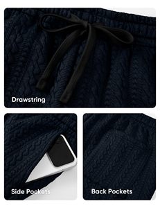 Pantalones Cortos Acolchados Negros para Hombre, Corte Regular, Estilo Casual de Verano, con Bolsillos, Tejido de Tela, Color Sólido - Product Image 4
