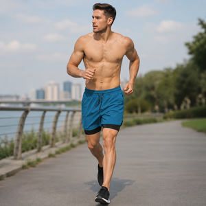 Custom <b>Men's</b> Casual 2 1 Quick Dry Gym Running <b>Shorts</b> Lightweight Breathable Athletic Training <b>Zip</b> <b>Pockets</b> Digital Fitness - Product Image 3