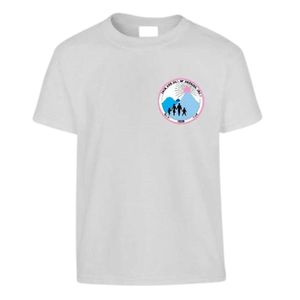 T-shirt blanc à manches courtes et col rond pour jeunes avec petit motif graphique – Idéal pour l'école, le quotidien et le streetwear – Vêtement confortable - Product Image 1