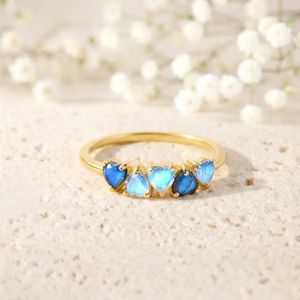 Heart Shape Moonstone Labradorite <b>Ring</b> <b>Dainty</b> Celestial Promise <b>Ring</b> 925 Sterling Silver 18K Gold Filled Stackable Gemstone <b>Ring</b> - Product Image 4
