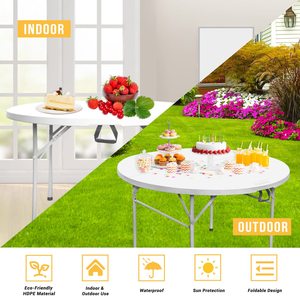 <span class=keywords><strong>Camping</strong></span> en plein air, randonnée, pique-nique, salle à manger, <span class=keywords><strong>table</strong></span> ronde réglable et portable en plastique pour restaurant - Product Image 5