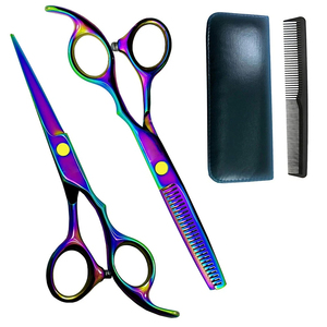 Nouvel arrivage : Ciseaux professionnels à effiler les cheveux, manche en céramique de qualité, lame en acier inoxydable ultra-affûtée, outil de beauté - Product Image 1