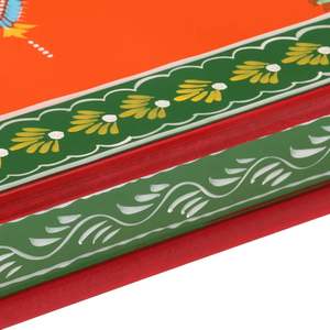 โต๊ะกาแฟไม้มะม่วงแท้หลากสีขนาดกะทัดรัดพร้อมฐานสีส้ม แข็งแรงทนทาน - Product Image 5