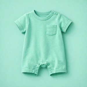 Combinaison bébé unisexe personnalisable en coton biologique 100%, manches courtes, douce, respirante, tenue quotidienne pour nouveau-né - Product Image 6