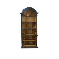 Meuble d'angle contemporain en bois massif antique, bibliothèque arquée de luxe, étagère de rangement pour salon et salle à manger, étagère d'hôtel
