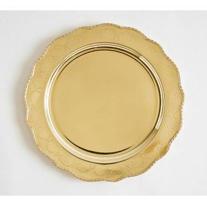 Assiette de présentation en métal martelé doré pour la maison, les hôtels, la décoration de table de mariage, forme ronde, plat de service et assiettes - Product Image 6