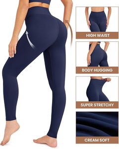 Leggings de sport tricotés taille haute pour femmes, extensibles, respirants, doux, sans coutures, pour fitness, yoga et course à pied, 220g - Product Image 2