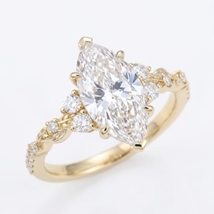 Anillo de Compromiso de Lujo RIZTA JEWEL con Diamante Cultivado en Laboratorio, Corte Marquesa, Color E, Certificado IGI, Oro de 14K, Engaste de Puntas, para Boda - Product Image 2