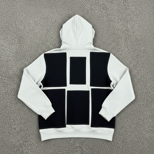 เสื้อฮู้ดบุขนหนาน้ำหนักมาก ทรงปกติ ผ้าโพลีเอสเตอร์/คอตตอน สีตัดต่อ สำหรับฤดูหนาว ผู้ชาย สกรีนโลโก้ตามสั่ง ขายดี - Product Image 3