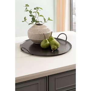 Plateau de service en métal de forme originale, plat décoratif en aluminium poli, plat à fruits pour la décoration de table de mariage ou de fête - Product Image 2