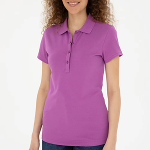 Polo de Primera Calidad para Mujer, Color Morado, Ligero y Transpirable, para Verano, Suministro de Fábrica OEM ODM - Product Image 1