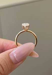 Anillo de Compromiso con Diamante Cultivado en Laboratorio de Corte Marquesa de 2 Quilates, Certificado IGI E-VVS1, Anillo de Oro de 14k con Halo Oculto - Product Image 5