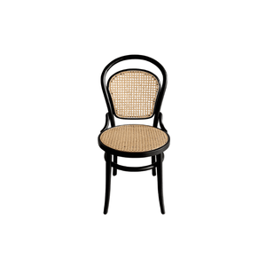 Black Bentwood Hotel <b>Dining</b> <b>Chair</b> with Rattan Seat Modern Wooden Backrest <b>Stackable</b> Tapered Legs for Restaurant Villa Events - Product Image 2