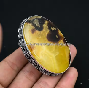 Pierre précieuse septarienne naturelle bijoux en argent sterling plaqué bague de naissance faite à la main cadeau pour elle bague de style vintage cadeau d'anniversaire - Product Image 5