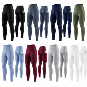 Leggings de compression personnalisés pour hommes, taille haute, extensibles, avec poche pour téléphone, séchage rapide, pour la gym, la course et l'entraînement, OEM - Product Image 2