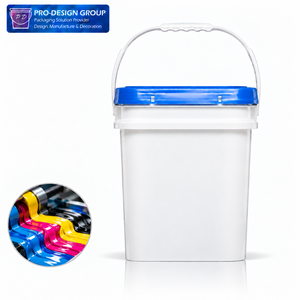 Cubo de Plástico Cuadrado de 15L con Tapa y Asa para Tinta de Impresión y Embalaje Industrial - Product Image 1